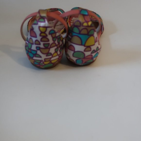 Womens Marc Jacobs Roxy Satin Pink Multi Ankle Strap Peep Toe Flats 7 - Picture 6 of 8